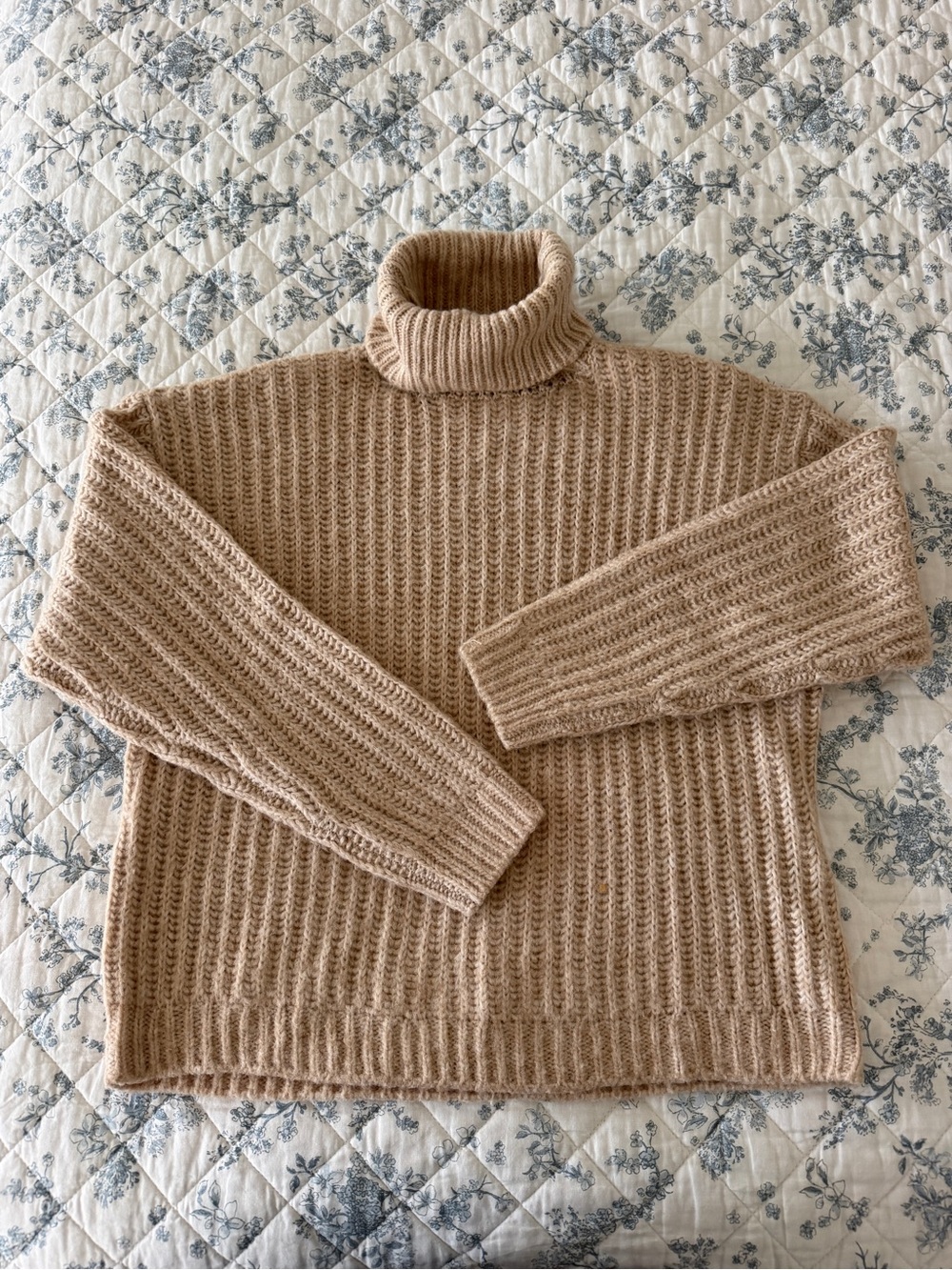 Mango Women’s Turtleneck Sweater in Beige